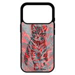 Coque pour iphone 17 pro silicone chat 4g tigr� matou sauvage rouge azteque ethnique telephone pastel ...