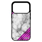 Coque pour iphone 17 pro silicone marbre telephone geometrique case bumper etui rose motif effet 4g granite ...