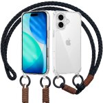 Coque pour iphone 17, protection rigide antichoc transparent slim avec bandouli�re noire - e. f. connection ...