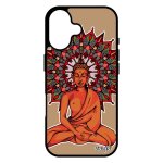 Coque pour iphone 17 silicone bouddha mandala rosace femme yoga d'or case cadeau de noel thailande marron ...