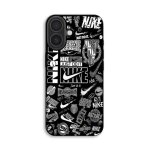 Coque pour iphone 18 nike air logo graffiti noir et blanc maniacase