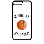 Coque pour iphone se 2020 - je peux pas j ai basket fond blanc - noir