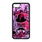 Coque pour iphone se 2020 silicone monsieur moustache portable lunette rose peinture street art vintage ...