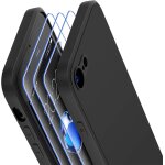 Coque pour iphone se 2022 5g / iphone se 2020 avec 3 x verre trempe coque iphone se silicone liquide ...