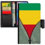 Coque iphone se 2022 cuir rabat porte cartes drapeau guinee guineen noir basket coupe du monde 4g foot ...