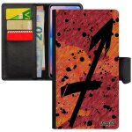 Coque iphone se 2022 simili cuir signe du zodiaque sagittaire 4g housse sid�rale dessin rouge horoscope ...