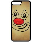 Coque pour iphone se 2022 - smiley clown nez rouge - silicone - noir