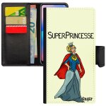 Coque iphone 5 5s se simili cuir portefeuille porte cartes super princesse comics original noir comique ...