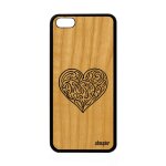 Coque iphone 5c bois silicone coeur portable cupidon caoutchouc 4g noir tpu apple iphone 5c