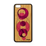 Coque pour iphone 5c bois silicone marbre design rond rose geometrie texture portable noir solide pierre ...