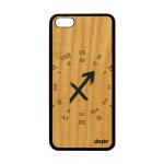 Coque iphone 5c en bois silicone signe sagittaire bleu galaxie sidrale de apple iphone 5c