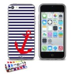 Coque iphone 5c je suis marinière bleue & ancre silicone gris souple (tpu) Coque iphone 5c je suis marinière bleue & ancre silicone gris souple (tpu)