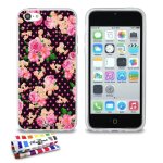 Coque iphone 5c le romantique rose silicone transparent souple (tpu)