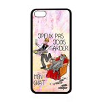 Coque iphone 5c silicone humour j'peux pas j'dois garder mon chat je drole cadeau anniversaire cartoon ...