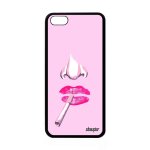 Coque iphone 5c silicone visage antichoc portable abstrait souple rose de apple iphone 5c