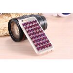 Coque iphone 6 6s (4 ; 7) - effet strass brillant prune silicone rigide (tpu)