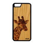 Coque iphone 6 + 6s + plus bois silicone girafe personnalis� animal 64 go jolie tache design antichoc ...
