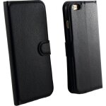 Coque pour iphone 6 / 6s ? etui portefeuille noir protection rabat clapet aimant� rangement cartes phonillico� ...