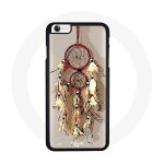 Coque iphone 6 plus attrape r�ve beige rouge beau sommeil douceur tendresse coeur protection indien plume ...
