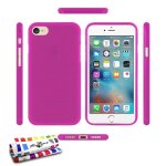 Coque iphone 7 (4 7) glossy hybrid rose silicone souple (tpu)