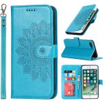 Coque iphone 7 plus / 8 plus avec cordon, flip fleur portefeuille etui en cuir, [3 fentes][fonction support][f ...
