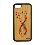 Coque iphone 7 en bois veritable silicone infini imprime eternel