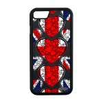 Coque pour iphone 7 silicone drapeau union jack angleterre anglais coupe du monde foot britannique coeur ...