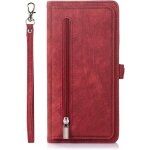 Coque pour iphone 8 - 1. 5m rglable lanyard fermeture eclair cuir etui portefeuille a rabat housse support ...
