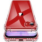 Coque iphone 8, avec 2 pack verre tremp�, silicone antichoc bumper protection cover - transparente