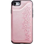 Coque pour iphone 8 / iphone 7 [avec verre trempe], [serie de chats mignons] emboss premium flip coque ...