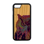 Coque iphone 8 bois silicone hibou animaux oiseau animal telephone mobile housse portable cover chouette ...