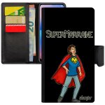 Coque iphone 8 plus portefeuille super marraine humoristique enfant housse etui 4g heros humour drole ...