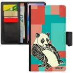 Coque pour iphone 8 plus rabat panda portable azteque personnalis telephone geometrique animaux femme ...