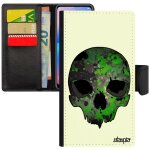 Coque pour iphone 8 plus rabat portefeuille tete de mort iphone 8 + case techno 4g street art os horreur ...