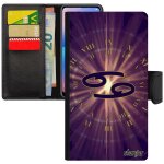 Coque iphone 8 plus simili cuir a rabat signe cancer violet univers galaxie horoscope pu 4g housse portable ...