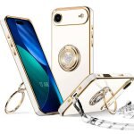 Coque pour iphone air, protection ultra slim silicone avec anneau motif c?ur et cordon - blanc - e. f. ...