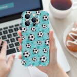 Coque iphone samsung ballon de football et motif de sarcelle a but compatibilit pour etui 18 17 16 15 ...