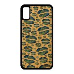 Coque iphone x bois silicone bouche femme bleu abstrait motif housse tpu a