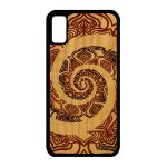 Coque iphone x bois silicone mandala indien oriental noir effet 3d floral iphone x