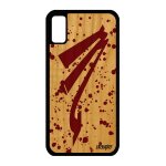 Coque iphone x bois silicone signe du zodiaque scorpion peinture rouge de