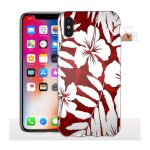 Coque iphone x hawa� rouge , coque de t�l�phone collection fleurs