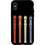 Coque pour iphone x / xs fl�te vintage esquisse de fl�te joueur de fl�te enregistreur