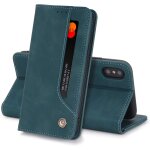 Coque iphone x / iphone xs housse etui flip kickstand support case 5 cartes design portefeuille en cuir ...