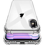 Coque iphone xr, 2 pack verre tremp protecteur ecran, clair silicone bumper shock - absorption anti ...