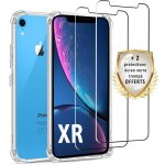 Coque iphone xr antichoc silicone + 2 vitres en verre tremp protection ecran - evetane