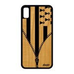 Coque iphone xr bois silicone drapeau bretagne breton original case foot a