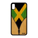 Coque pour iphone xr bois silicone drapeau jamaique jamaicain rasta ragga iphone xr