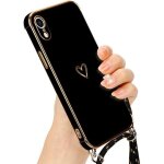 Coque pour iphone xr avec collier r�glable coque iphone xr silicone avec motif coeur d'amour mignon etui ...