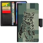 Coque pour iphone xr en cuir chat garcon animal petit gris dessin tigr de luxe pochette geometrique ...