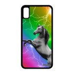 Coque iphone xr silicone cheval eclair animal multicolore orage design equitation etui jaune poulain ...